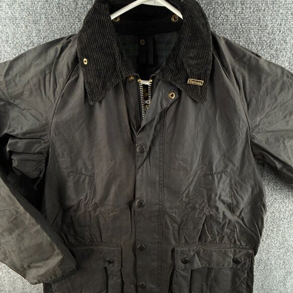 Barbour Bedale Waxed Jacket Men Full Zip Outdoors A104 Size 38 Blue Hunting - Picture 1 of 16
